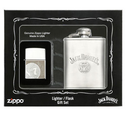 Jack Daniel's Lighter and Flask Gift Set