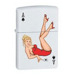 Lady Ace Of Spade Card Matte White Review Lighter