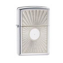 Sun Dual Engraving, Burst High Polished Chrome Lighter