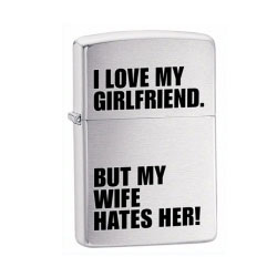 Love Girlfriend Brushed Chrome lighter