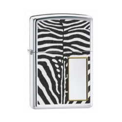 Zebra Print Polished Chrome Lighter