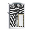 Zippo Zebra Print Polished Chrome Lighter